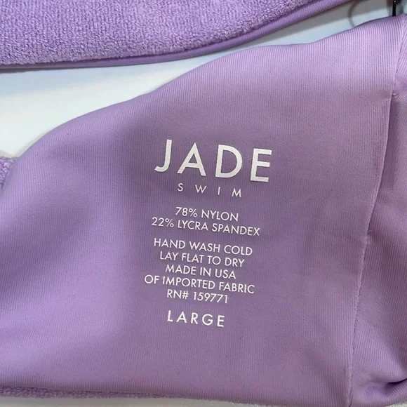 NWT JADE Swim Bikini Top Apex One Shoulder In Lilac Terry Size L - Picture 10 of 11